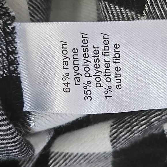 Maurices Black and Off White Soft Flannel Button Down Shirt NWT - Picture 10 of 11